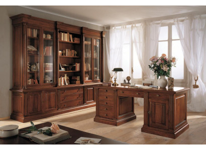 Office Furnishings Solid Wood Desk Bookcase Table Shelf Wardrobe 2pcs