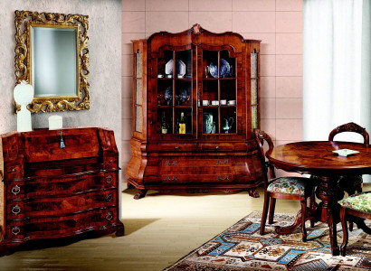 Complete Set Dining table 3 Chairs Dining room Set Display case Chest of drawers 6pcs. Baroque set