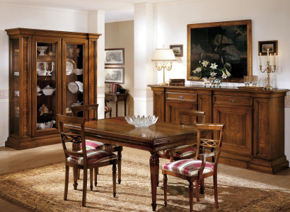 Complete Dining table 4 Chairs Dining room Set Ess Group Wood Set Display case Chest of drawers