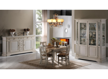 Suite 7tlg Wood Furniture Chest of drawers 4x Chair Table Display case new Group Dining room Set