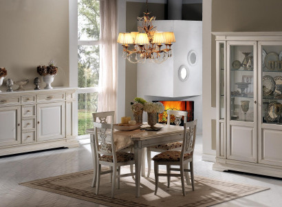 Suite 7tlg Wood Furniture Chest of drawers 4x Chair Table Display case new Group Dining room Set