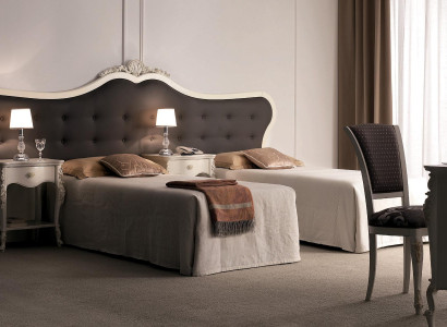 Hotel Furnishings 2x Beds + Bedside table Design Modern Luxury Furniture 3-piece. set