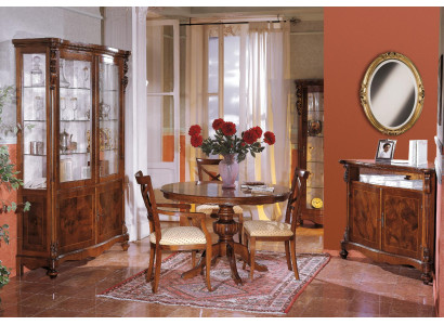 Luxury Dining room Set Suite 6tlg Wood Furniture Chest of drawers 3x Chair Table Display case new