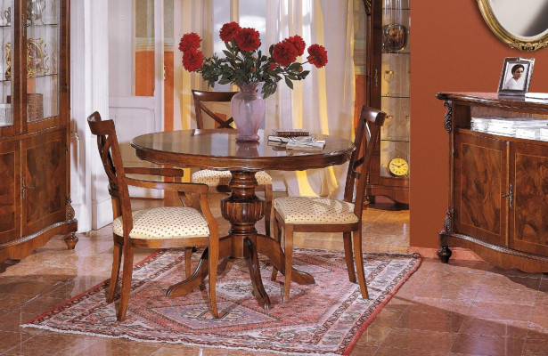Luxury Dining room Set Suite 6tlg Wood Furniture Chest of drawers 3x Chair Table Display case new