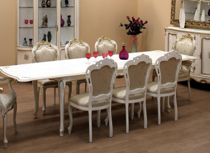 Complete Set Dining table 8x Chairs Dining room Ess Group Wood Suite Tables 9 pcs