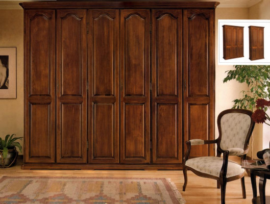 Solid wood Vaccari cav giovanni Bedroom Wardrobe with sliding doors