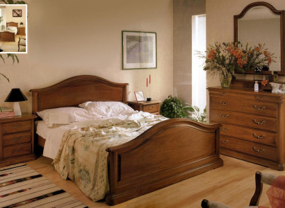 Bed Bedside table Wardrobe Wardrobe Bedroom Chest of drawers Natural wood New set 5 pieces.
