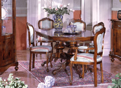 Dining room Furniture Dining table Table Group Dining Set Recliner Chair Armchair 6pcs.