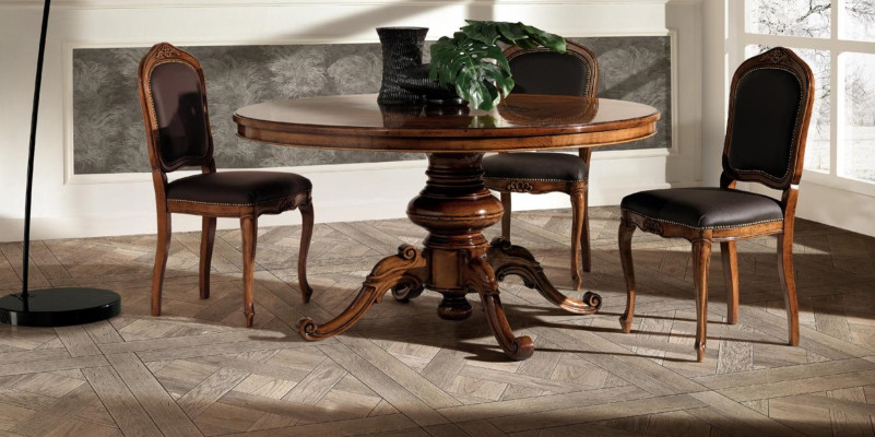 Dining set Dining table Table Tables 4x armchair set Chair Round 5tlg Group Suite