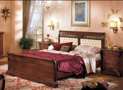 Bedroom Bed Bedside table Wardrobe Chest of drawers Hotel Double new Set 3pcs.