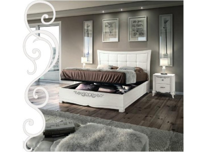 Suite Set 3pcs Bedroom Bed Bedside table Double Wood Modern Group Beds
