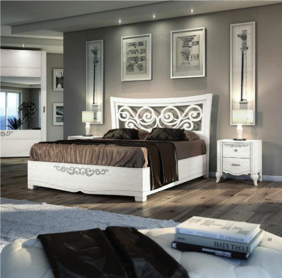 Set 3pcs Bedroom Bed Bedside table Beds Double bed Wood Group Suite new