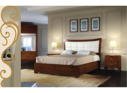 Suite Set 3pcs Bedroom Bed Bedside table Beds Group Beds Wood Furniture