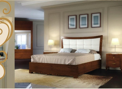 Suite Set 3pcs Bedroom Bed Bedside table Beds Group Beds Wood Furniture