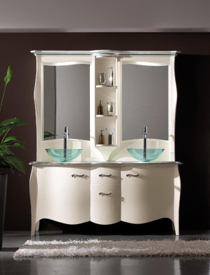 Classic r Washbasin Double Washbasin Wood Undersink Cabinet Stand Mirror