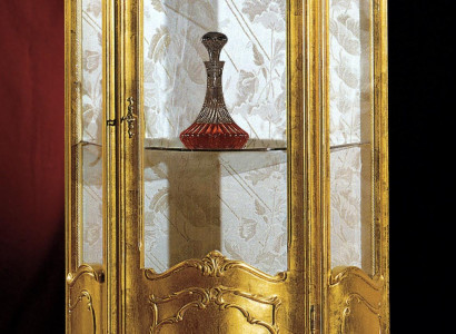 Golden Wood Display case Wardrobe Glass Cabinets Shelf Showcases Italian Furniture new