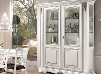 Showcases Living room White Cabinets Sideboard White bright Display case Wardrobe Classic