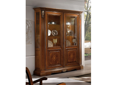 Display case 2 door Wood Wardrobe Showcases Living room Show Cabinets Design Glass Furniture