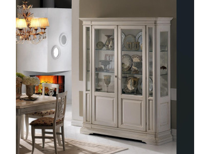 Living room Furniture Sideboard Solid Wood Display cases Glass Wardrobe Real wood Display case