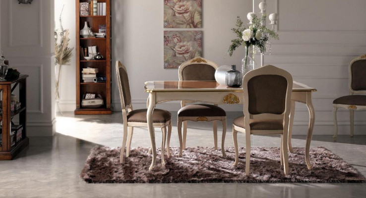 Table Real Wood Classic Baroque Antique Style Dining table Table Real Wood