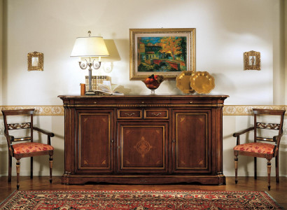 Sideboard Baroque Style Sideboard Real wood Luxury Italian Wood Furniture Chest of drawers