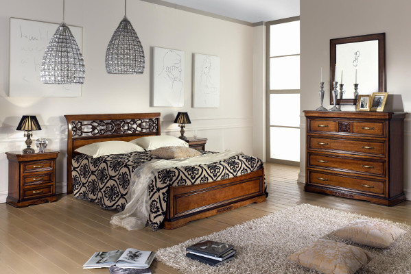 Bedroom Bed Bedside table Beds Hotel Double Set Luxury Design new 3tlg.Furniture