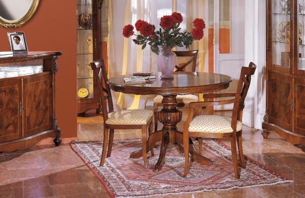 Design Dining Room Round Table Set Suite 4 Piece Sets Italian Furniture Complete