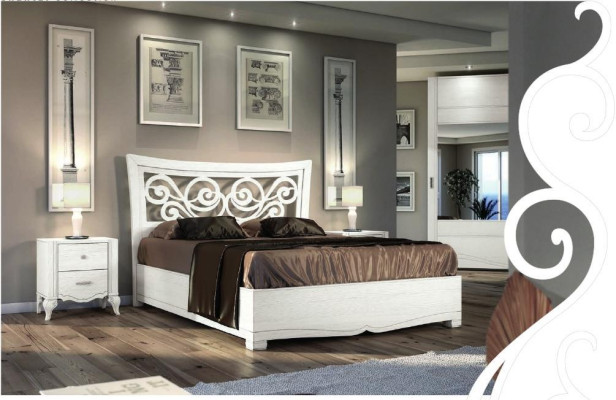Bed frame e Bed Double bed Beds Upholstery Wood Designer Double Bed Frame White