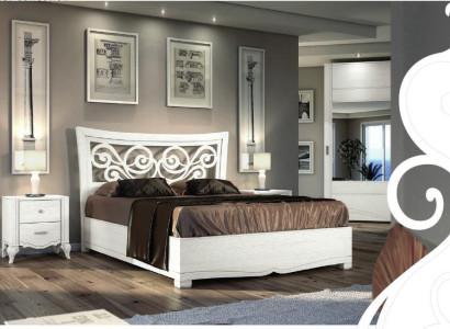 Bed frame e Bed Double bed Beds Upholstery Wood Designer Double Bed Frame White