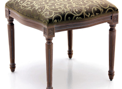 Living room Designer Stool Wood Textile Footstool Ottoman Stool Pouf
