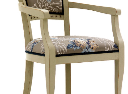 Dining room chair Art Deco Armrest Dining room Chairs Design Textile Luxury Multicolored