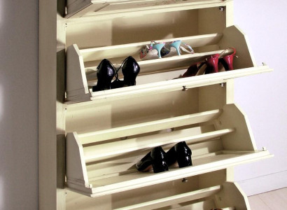 Shoe cabinet 4 compartment Chest of drawers Wood Solid Furniture Shoe tipper Shoe rack Shelf new