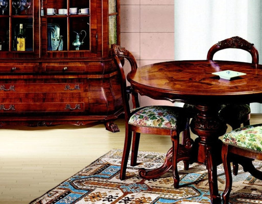 Round Dining table Dining room Table Extendable Tables Luxury Wood Italian Furniture