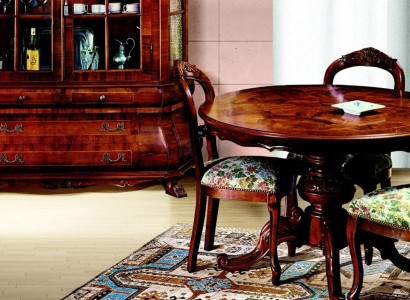 Round Dining table Dining room Table Extendable Tables Luxury Wood Italian Furniture