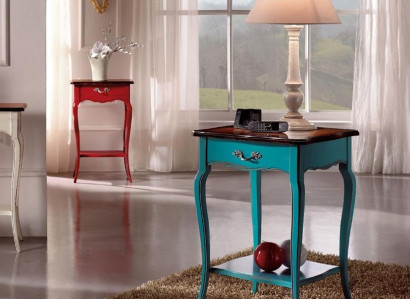 Consoles Bedside table Bedroom Side table Modern Design Furniture Wood AzurBlue