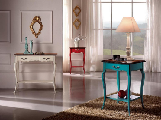 Consoles Bedside table Bedroom Side table Modern Design Furniture Wood AzurBlue