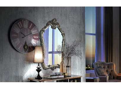 Mirror Classic r Wall mirror Wood Design Silver Living room Italy Furniture