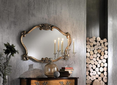 Italian Classic r Designer Mirror Wall mirror with bronze leaves Baroque