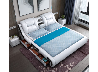Multifunction Sofa Bed xxl Big Beds Boxes USB Hotel Leather Upholstery Drawers