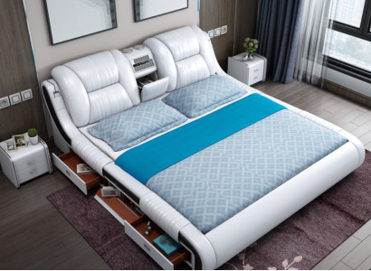 Multifunction Sofa Bed xxl Big Beds Boxes USB Hotel Leather Upholstery Drawers