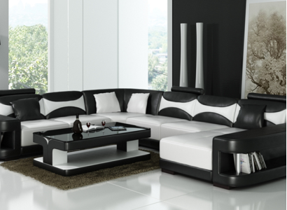 Luxury Corner sofa Sofa Upholstery Couch Living landscape U-shape - Leather sofas