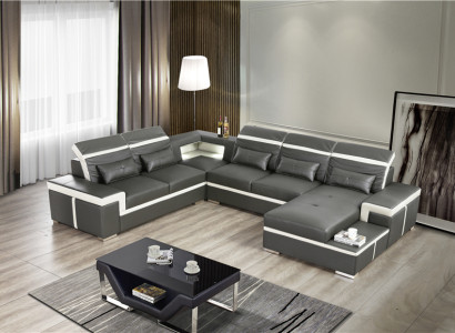 Sofas U-shape Sofa Couch Upholstery Suite Living landscape Design Corner sofa Leather new