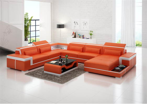 Sofas U-shape Sofa Couch Upholstery Suite Living landscape Design Corner sofa Leather new