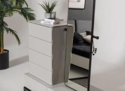 Chests of drawers Living room Set Chest of drawers with Mirror Wood Still Modern White