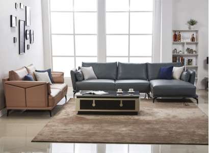 Modern Sofa Corner suite L-shape Upholstery Seat Corner Couch 2 Seater Group