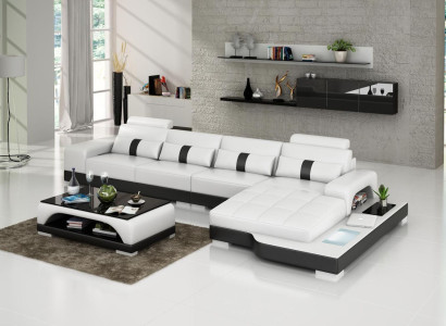 Corner sofa Sofa Living landscape L-shape Upholstery Couch Leather sofa Sofas