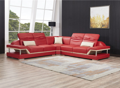 L-shape Leather Living landscape Couch Upholstery Seat Corner sofa Sofa Living room