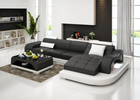 Corner sofa Leather Sofa Couch Upholstery Corner Seat Living landscape Suite L-shape