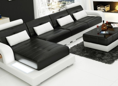 Furniture Corner sofa Leather Sofa Couch Upholstery Corner Seat Living landscape Suite