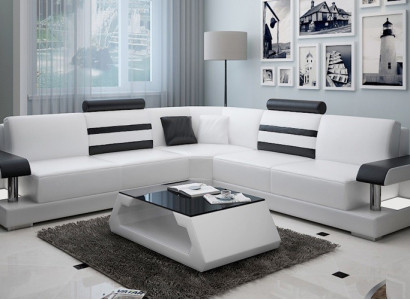 Corner sofa Leather Sofa Couch Upholstery Corner Seat Living landscape Suite L-shape